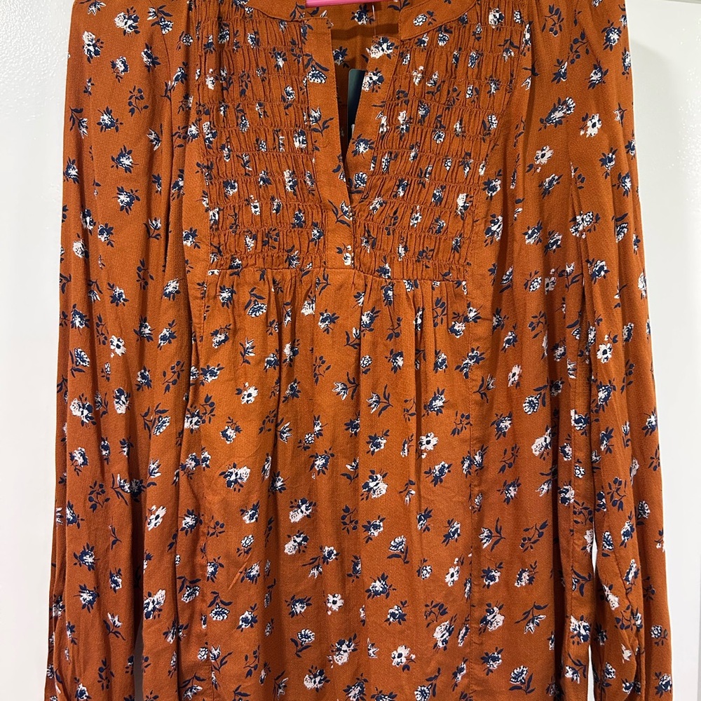 Women's Rust Floral Lucky Brand Blouse